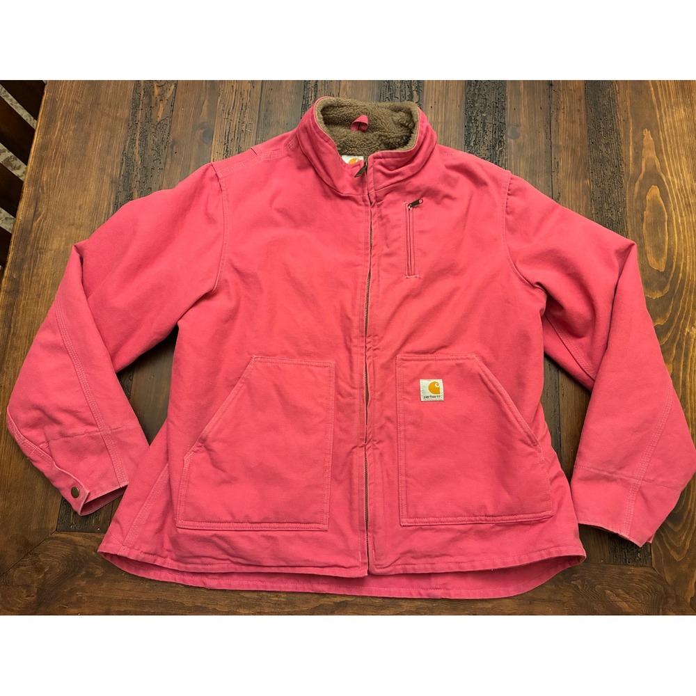 Carhartt Vintage Rare Pink Sherpa Lined Jacket, Women's Size XL